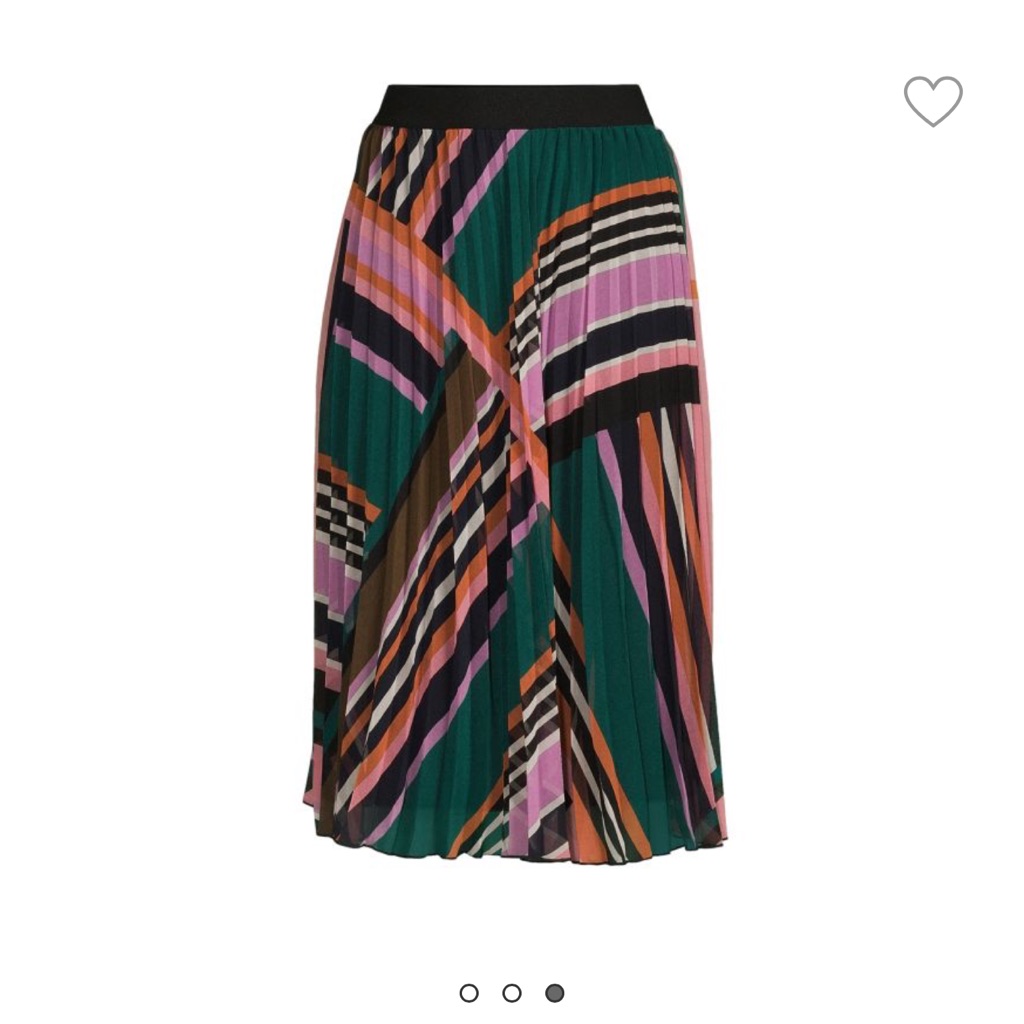 Jupe Print Accordion Pleat Skirt Size Small
